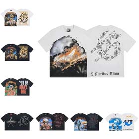 Godspeed letter print loose couple pure cotton round neck short sleeve T-shirt-1979  